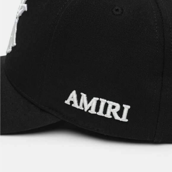 Amiri Quad MA Logo Hat Full Canvas Hat Cap Adjustable -Black - Picture 4 of 8